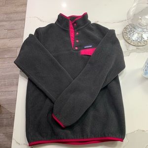 Patagonia Black & Pink Synchilla Snap T Pullover